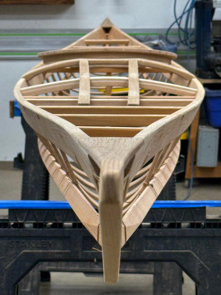 Image of west greenland wooden kayak frame.